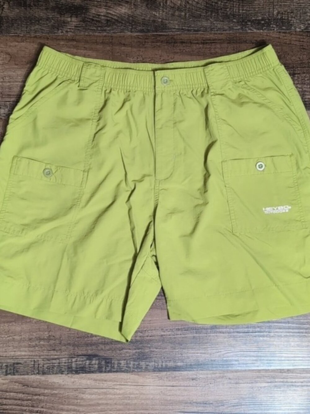HEYBO Outdoors Lime Green Cargo Fishing Shorts Size XL